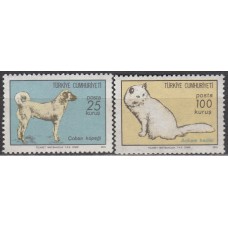 Turquia Correo 1973 Yvert 2067/68 ** Mnh Fauna - Perros - Dia de la Protección a los animales