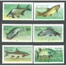 Alemania Oriental Correo 1987 Yvert 2715/20 ** Mnh Fauna - Peces