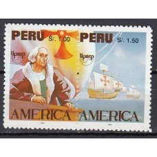 Upaep Peru 1992 Tema America 2 valores ** Mnh