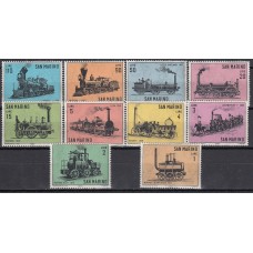 San Marino - Correo 1964 Yvert 627/36 ** Mnh Trenes