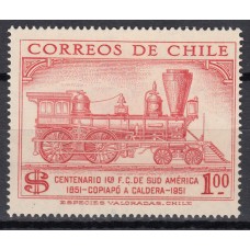 Chile - Correo 1954 Yvert 247 ** Mnh Trenes