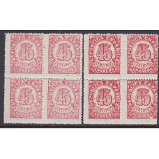 España Sueltos 1938 Edifil NE.29/30 Cifras ** Mnh  Bloque de cuatro