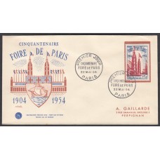 Francia Sobres Primer Dia FDC Yvert 975 - 50 Aniversario de la Feria de Paris - 1954