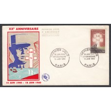 Francia Sobres Primer Dia FDC Yvert 1264 - 20 Aniversario - Paris 1960