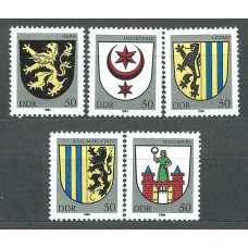 Alemania Oriental Correo 1984 Yvert 2490/94 ** Mnh Escudos