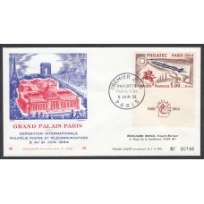 Francia Sobres Primer Dia FDC Yvert Exposición Internacional 1964 - Grand Palais Paris