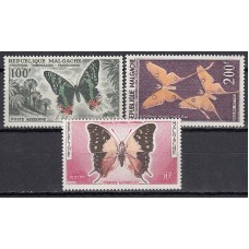 Madagascar - Aereo Yvert 80/82 ** Mnh Completo Mariposas - Fauna