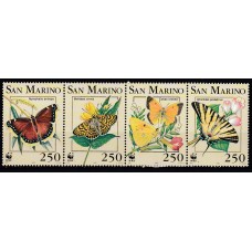 San Marino - Correo 1993 Yvert 1328/31 ** Mnh Fauna - Mariposas