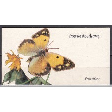 Azores - Correo Yvert 358a Carnet ** Mnh Fauna - Mariposas