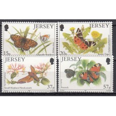 Jersey - Correo 1991 Yvert 543/46 ** Mnh Fauna - Mariposas