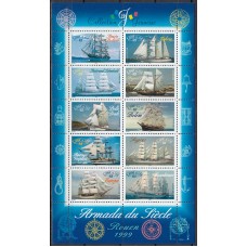 Francia - Hojas 1999 Yvert 25 ** Mnh Armada del Siglo - Barcos de Vela