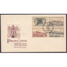 Checoslovaquia Sobres Primer Dia FDC Yvert 553A/553D Praga - 1950