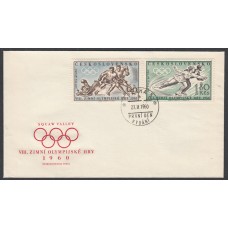 Checoslovaquia Sobres Primer Dia FDC Yvert 1066/67 - Deportes olimpicos 1960