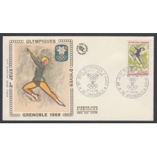 Francia Sobres Primer Dia FDC Yvert 1546 seda - Juegos Olimpicos Grenoble 1968
