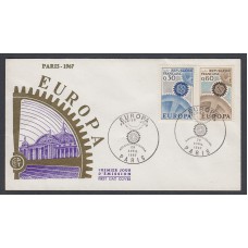 Francia Sobres Primer Dia FDC Yvert 1521/22 - Tema Europa Paris 1967