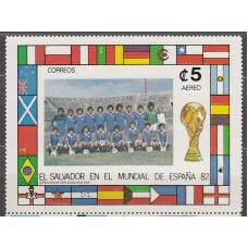 Salvador - Aereo Yvert 545 (*) Mng  Banderas y fútbol