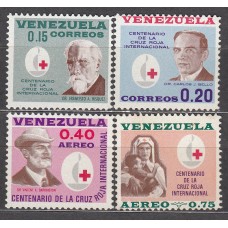 Venezuela Correo 1963 Yvert 687/8+A,798/9 ** Mnh Centenario de la Cruz Roja