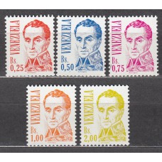 Venezuela Correo 1986 Yvert 1248/52 ** Mnh Serie Corriente Simon Bolivar