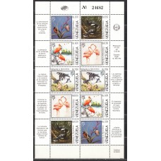 Venezuela Correo 1988 Yvert 1393/97 ** Mnh Mini Hoja de 2 series Proteccion de la Naturaleza - Fauna - Aves