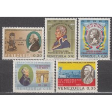 Venezuela Aereo Yvert 942/46 ** Mnh Franciso Miranda - Personajes