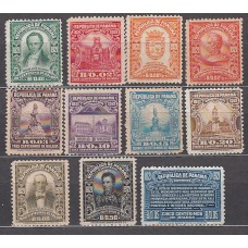 Panama Correo 1921 Yvert 121/30+132 */(*) Mh/Mng