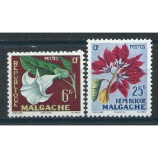 Madagascar Correo 1959 Yvert 336/37 * Mh Flora
