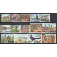 Zambia - Correo Yvert 133/46 ** Mnh (14 valores) Fauna