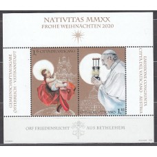 Vaticano Correo 2020 Yvert 1867/8 en hoja ** Mnh  Navidad