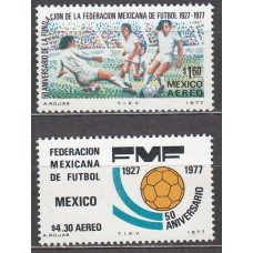 Mexico - Aereo Yvert 423/4 * Mh  Deportes fútbol