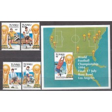 Tuvalu - Correo Yvert 653/6+H.48 ** Mnh  Deportes fútbol