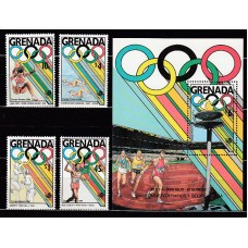 Grenada - Correo 1989 Yvert 1763/6+H.208 ** Mnh  Deportes