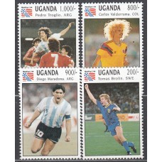 Uganda - Correo Yvert 1005/8 * Mh Deportes fútbol