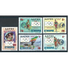 Etiopia Correo 1990 Yvert 1271/75 ** Mnh Deportes