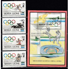 Sierra Leona - Correo Yvert 978/81+H.102 Olimpiadas de Seul