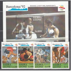 Sierra Leona - Correo Yvert 1250/3+H.134 Olimpiadas Barcelona