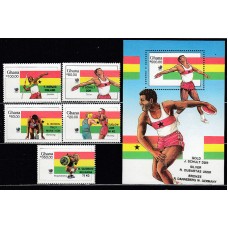Ghana - Correo 1989 Yvert 973/7+H.131 ** Mnh Olimpiadas de Seul
