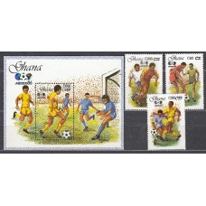 Ghana - Correo 1989 Yvert 1008/10+H.138 ** Mnh  Deportes fútbol