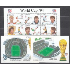 Ghana - Correo 1994 Yvert 1625/30+H.250/1 ** Mnh Deportes fútbol