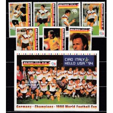 Maldives - Correo Yvert 1552/7+H.249 ** Mnh  Deportes fútbol