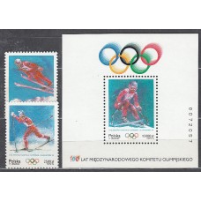 Polonia - Correo 1994 Yvert 3272/3+H.135 ** Mnh  Deportes esqui