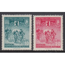 Alemania Oriental Correo 1955 Yvert 198/99 * Mh Deportes ciclismo