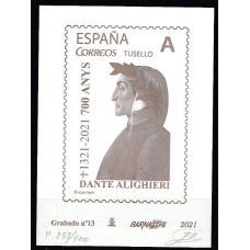 España II Centenario Grabados F.N.M.T Edifil 13 Dante  Tirada 400 ejemplares