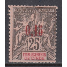 India Francesa - Correo Yvert 22 * Mh con defecto