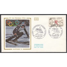 Francia Sobres Primer Dia FDC Yvert 1705 - Juegos Olímpicos invierno Sapporo - 1972