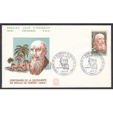 Francia Sobres Primer Dia FDC Yvert 1767 - Bacille de Hansen - 1973