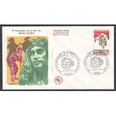 Francia Sobres Primer Dia FDC Yvert 1771 - Mort de Moliere - 1973