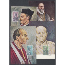 España II Centenario Tarjetas Máximas 1966 Edifil 1705/8 - Personajes Religión