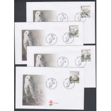 Groenlandia Sobres Primer Dia FDC Yvert 310/313 - Aves Fauna 1999