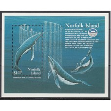 Norfolk - Hojas Yvert 15 ** Mnh Fauna Marina. Ballenas