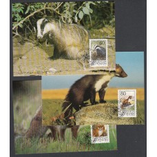 Liechtenstein Tarjetas Maximas Yvert 1007/1009 - mk 118 - Animales 1993